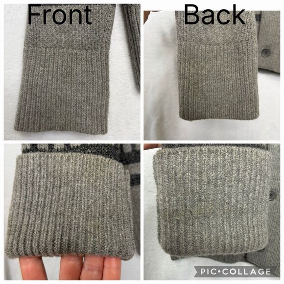 Banana Republic Men's M Wool Button Front Shawl Collar Cardigan Sweater Tribal - Picture 7 of 16